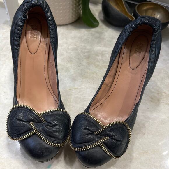 SEE BY Chloe black leather zipper pumps Sz 39/9 - Picture 3 of 10